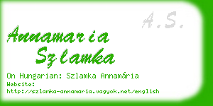 annamaria szlamka business card