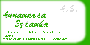 annamaria szlamka business card